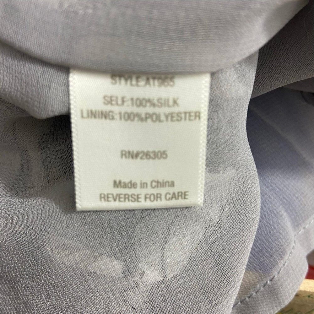 Line & Dot Cream Brown Ruffle Silk  Blouse… - Picture 4 of 6